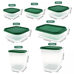 17Pcs Food Storage Container Airtight Crisper Microwave Safe Green Kit