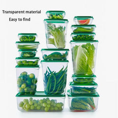 17Pcs Food Storage Container Airtight Crisper Microwave Safe Green Kit