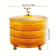 Divided Nut Serving Tray with Lid - Snacks, Candy, and Fruit Storage Container
