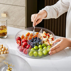 Divided Nut Serving Tray with Lid - Snacks, Candy, and Fruit Storage Container