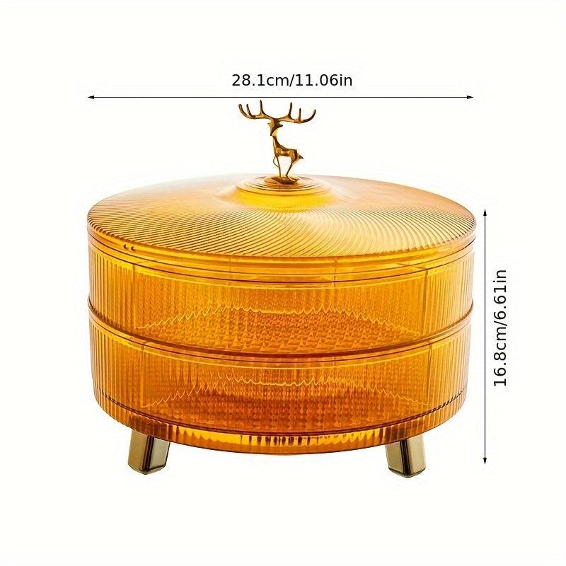 Divided Nut Serving Tray with Lid - Snacks, Candy, and Fruit Storage Container