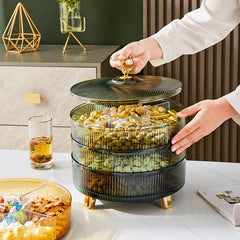 Divided Nut Serving Tray with Lid - Snacks, Candy, and Fruit Storage Container