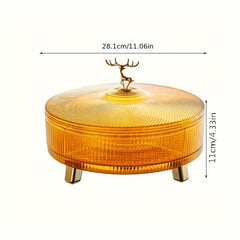 Divided Nut Serving Tray with Lid - Snacks, Candy, and Fruit Storage Container