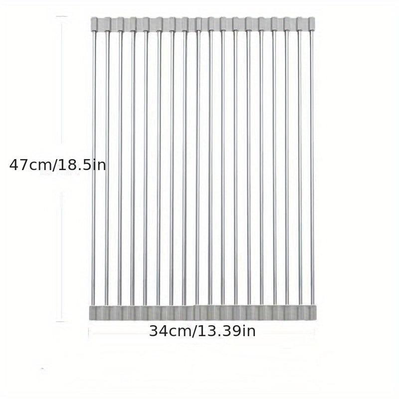 Collapsible Stainless Steel Dish Drying Rack Roll up Sink Drain Rack