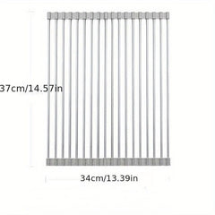 Collapsible Stainless Steel Dish Drying Rack Roll up Sink Drain Rack