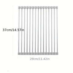 Collapsible Stainless Steel Dish Drying Rack Roll up Sink Drain Rack