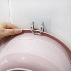 Wall Mounted Hook Punch Washbasin Holder Stainless Steel Bathroom Storage
