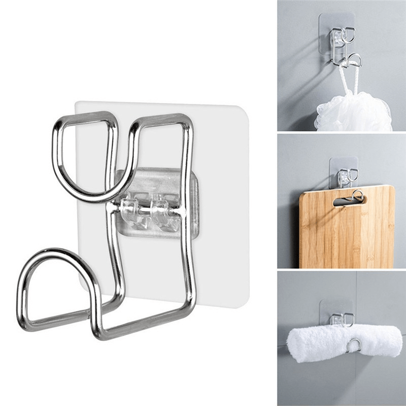 Wall Mounted Hook Punch Washbasin Holder Stainless Steel Bathroom Storage