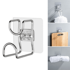 Wall Mounted Hook Punch Washbasin Holder Stainless Steel Bathroom Storage