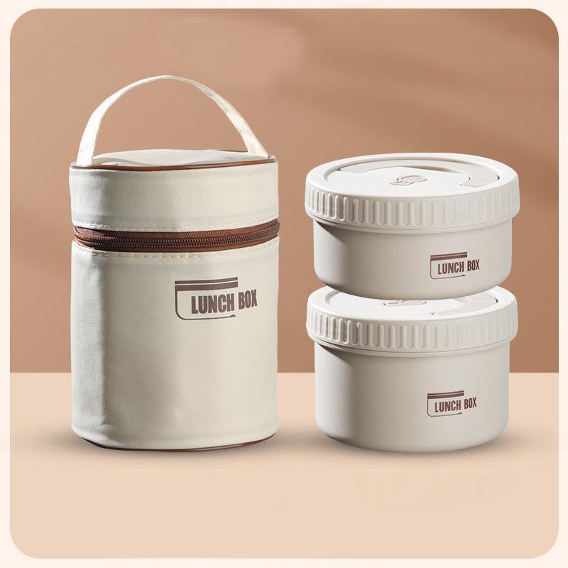 Stainless Steel Circular Lunch Box Set u2013 5pcs, Microwave Safe