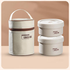 Stainless Steel Circular Lunch Box Set u2013 5pcs, Microwave Safe