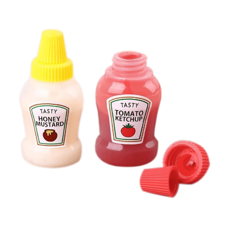 3pcs Mini Seasoning Sauce Bottles Portable Tomato Ketchup Bottle