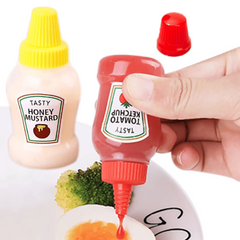 3pcs Mini Seasoning Sauce Bottles Portable Tomato Ketchup Bottle