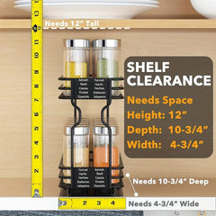 Heavy Duty Pull Out Spice Rack 2 Tier Drawer for Cabinet Storage