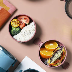 Round Lunch Box Insulation Microwave Heating Single/Double Layer