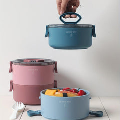 Round Lunch Box Insulation Microwave Heating Single/Double Layer