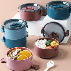 Round Lunch Box Insulation Microwave Heating Single/Double Layer