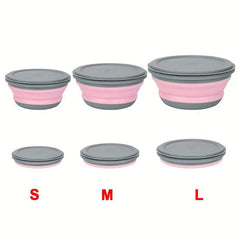 3pcs Folding Bowls Lunch Box Dormitory Noodles Bento Leakproof Container