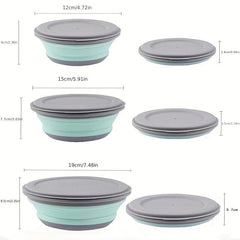 3pcs Folding Bowls Lunch Box Dormitory Noodles Bento Leakproof Container