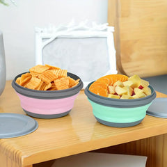3pcs Folding Bowls Lunch Box Dormitory Noodles Bento Leakproof Container