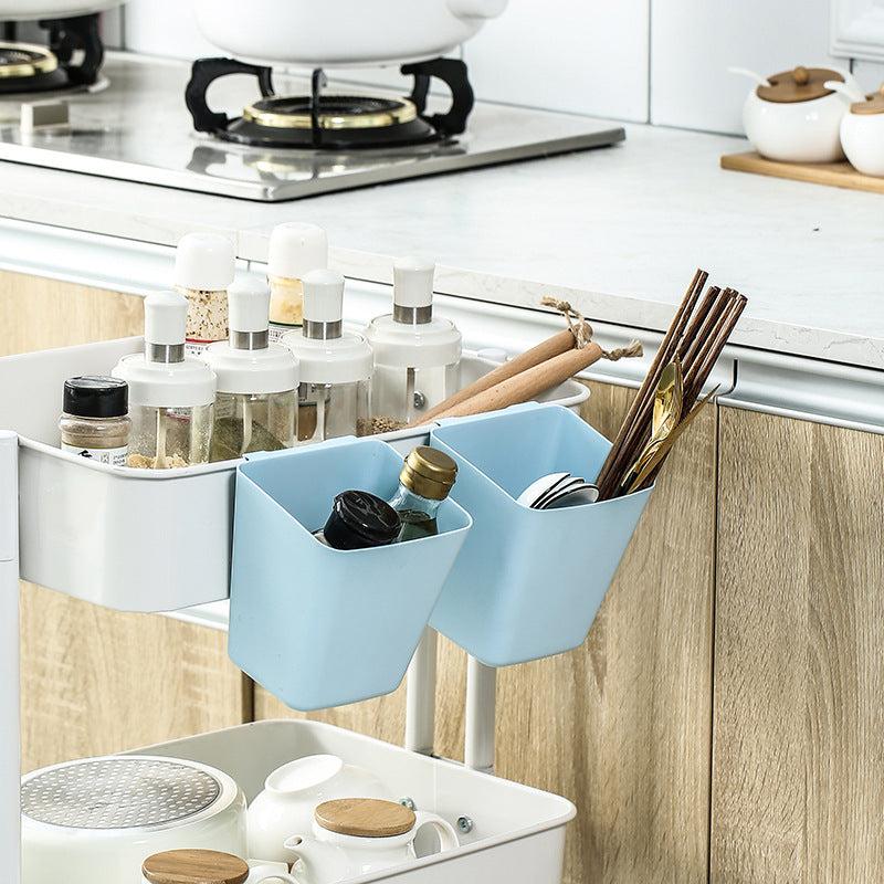 Portable Plastic Storage Basket for Kitchen and Bathroom