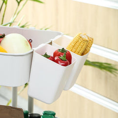 Portable Plastic Storage Basket for Kitchen and Bathroom