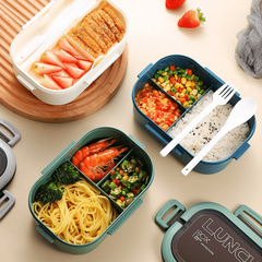 Double Layered Bento Box with Spoon & Fork