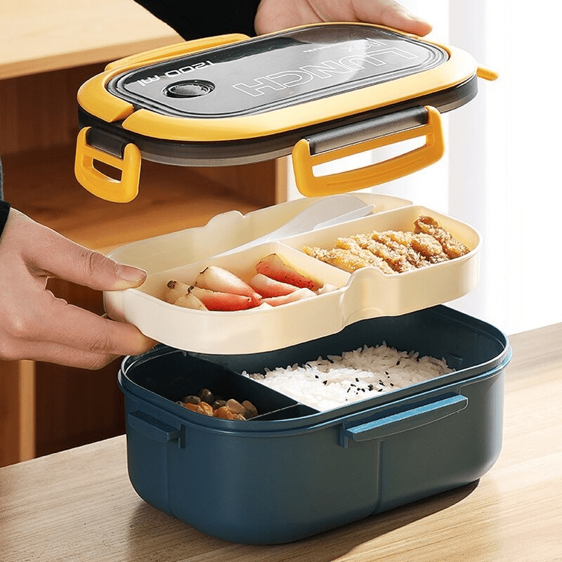Double Layered Bento Box with Spoon & Fork