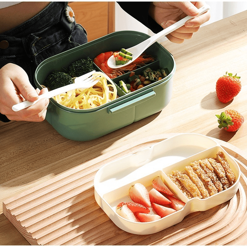 Double Layered Bento Box with Spoon & Fork