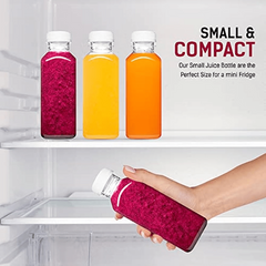 6pcs Reusable Plastic Juice Bottles w/Lids, 4-16oz, Smoothies Milk
