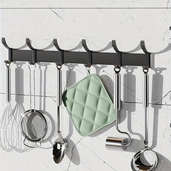 Kitchen Utensil Rack Wall Rod with 8 Hooks