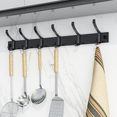 Kitchen Utensil Rack Wall Rod with 8 Hooks
