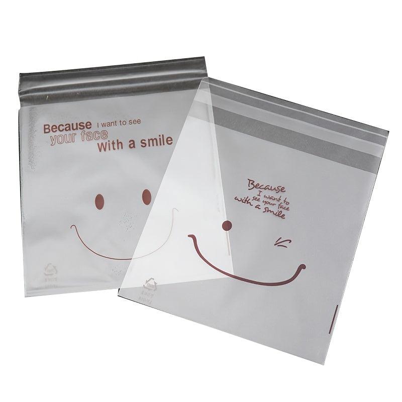 100pcs Smile Face Sealing Bag for Bread and Baking