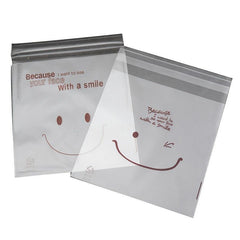 100pcs Smile Face Sealing Bag for Bread and Baking