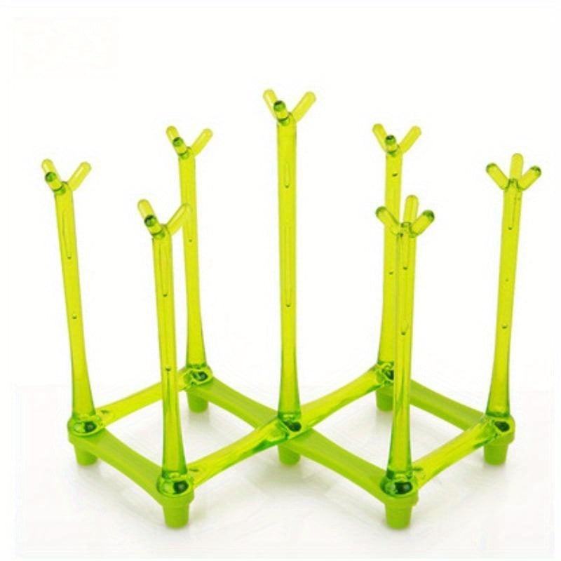 Glass Hanging Rack with 7 Stickers Cup Drying Holder for Home Milk Tea Mark Cup
