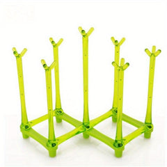 Glass Hanging Rack with 7 Stickers Cup Drying Holder for Home Milk Tea Mark Cup