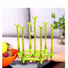 Glass Hanging Rack with 7 Stickers Cup Drying Holder for Home Milk Tea Mark Cup