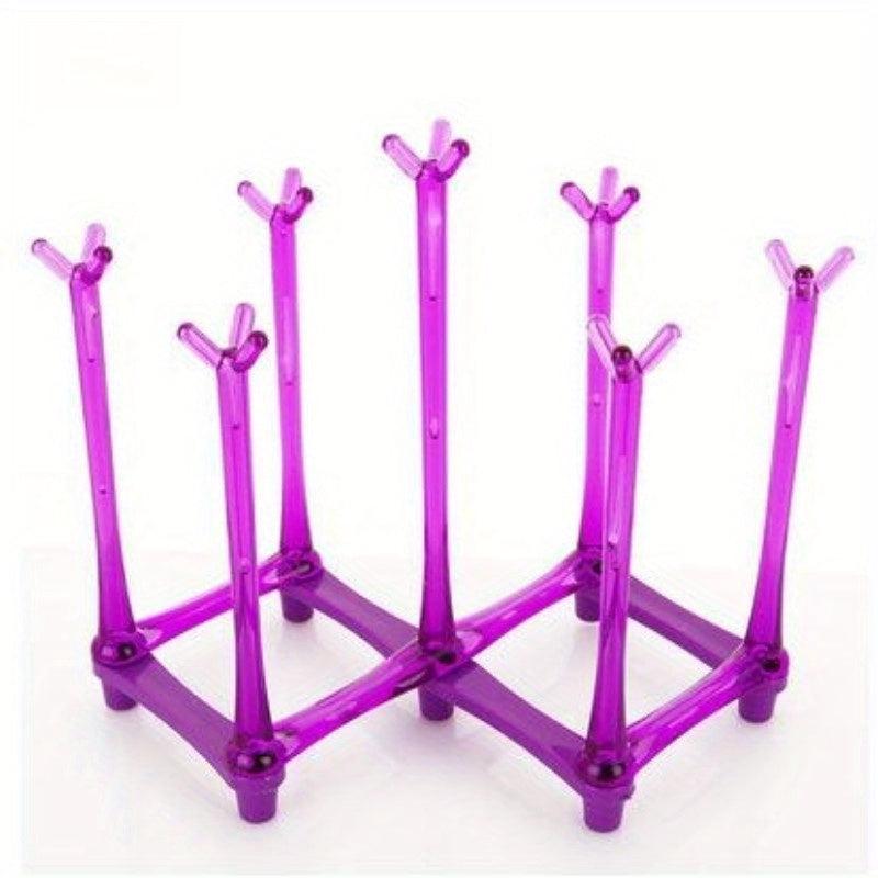 Glass Hanging Rack with 7 Stickers Cup Drying Holder for Home Milk Tea Mark Cup