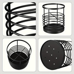 Stainless Steel Round Utensil Caddy for Kitchen Counter