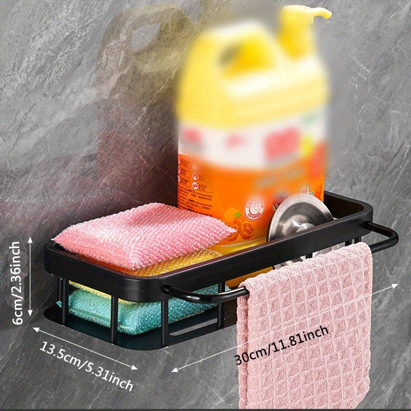 1pc Spice Rack Kitchen Condiment Shelf Bathroom Hole Toilet Storage Rack
