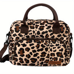 Insulated Leopard Lunch Bag for Women and Men Water Resistant Cooler Bag