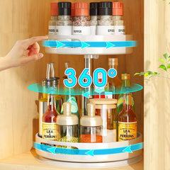 2 Layer Seasoning Bottle Set Rotating Seasoning Rack Kitchen Storage Rack