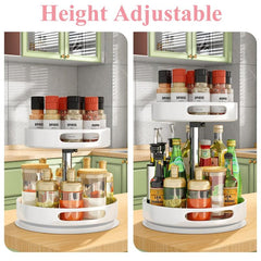 2 Layer Seasoning Bottle Set Rotating Seasoning Rack Kitchen Storage Rack