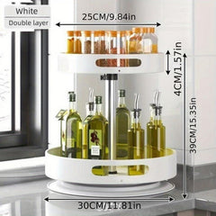 2 Layer Seasoning Bottle Set Rotating Seasoning Rack Kitchen Storage Rack