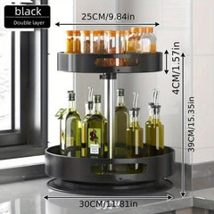 2 Layer Seasoning Bottle Set Rotating Seasoning Rack Kitchen Storage Rack