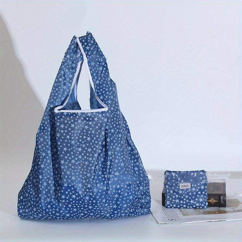1pc Reusable Foldable Nylon Shopping Bag Waterproof Household Supplies