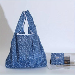 1pc Reusable Foldable Nylon Shopping Bag Waterproof Household Supplies