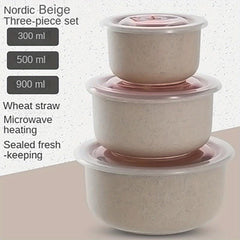 3 Reusable Food Storage Containers Round Silicone Bowl