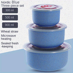 3 Reusable Food Storage Containers Round Silicone Bowl