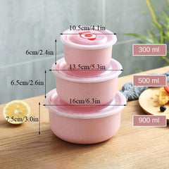 3 Reusable Food Storage Containers Round Silicone Bowl